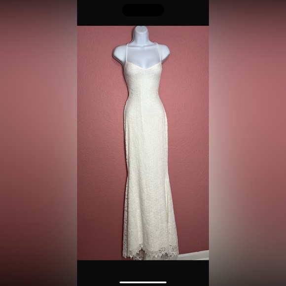 Lulus-Perfectly Beloved White Lace Sleeveless Lace-Up Maxi Dress (Small) - Picture 7 of 7